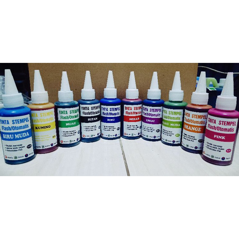 

KODE G7R8 TINTA STEMPEL WARNAFLASH 1ML ALL VARIANT WARNA BEST QUALITY MEDIA KERTAS