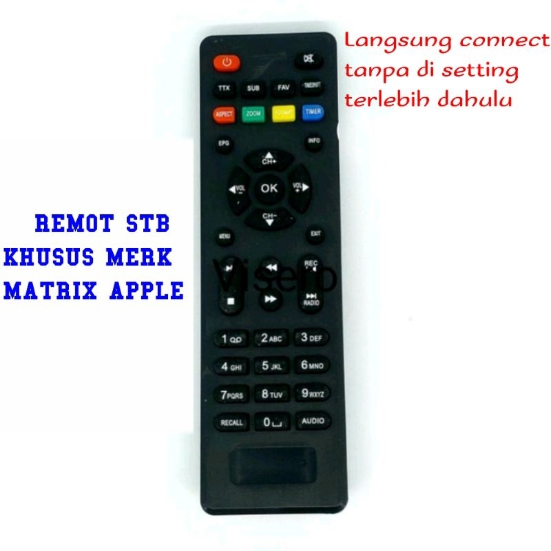 Remot remote STB Matrix Apple merah langsung pakai
