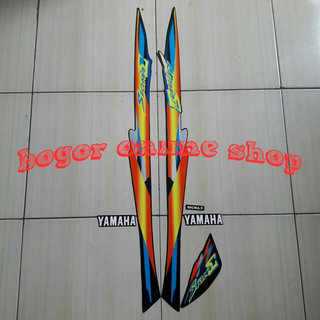 Sticker Striping yamaha sigma 1997 full hitam-biru