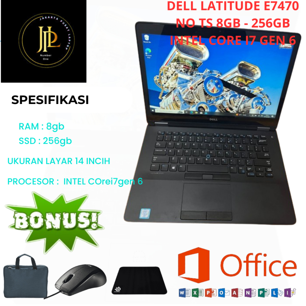 DELL LATITUDE E7470 NO TS8GB256GBINTEL CORE I7 GEN 6