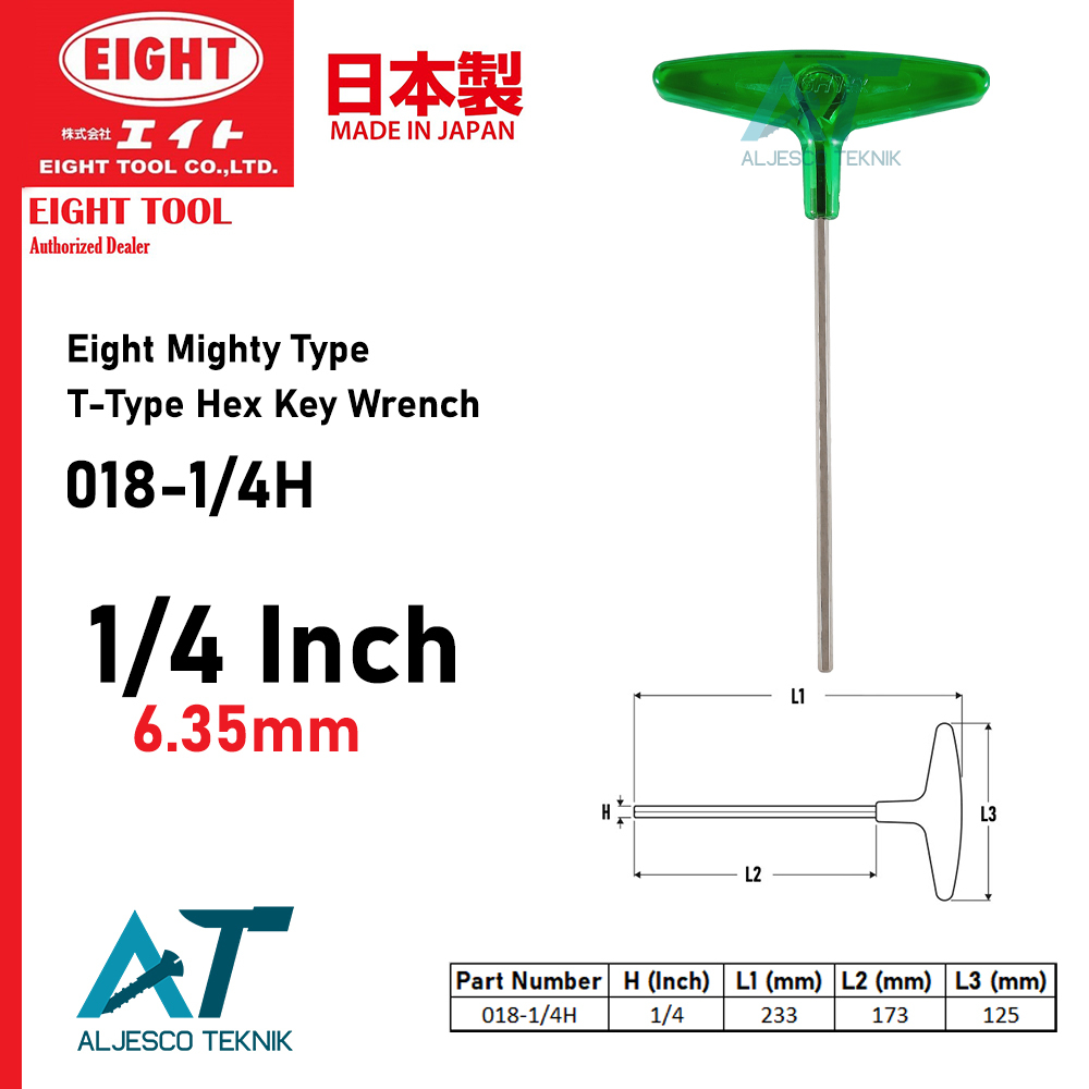 EIGHT KUNCI L GAGANG T 1/4 INCH MADE IN JAPAN