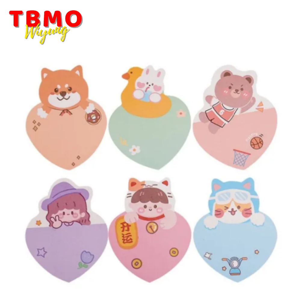 

TBMO M&G 3x4 Sticky Note Lovely Cute Heart 50s YS-540 - Satuan