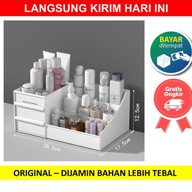 Grosiran codey5Y9k  2 LACI  RAK KOSMETIK COSMETIC TEMPAT MAKE UP SKINCARE SERBAGUNA RACK MAKEUP ORGA