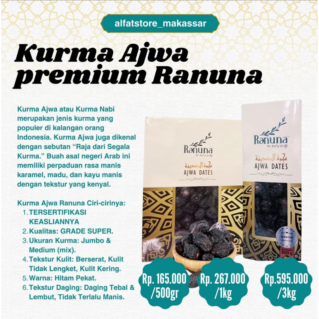 

Kurma ajwa premium ranuna