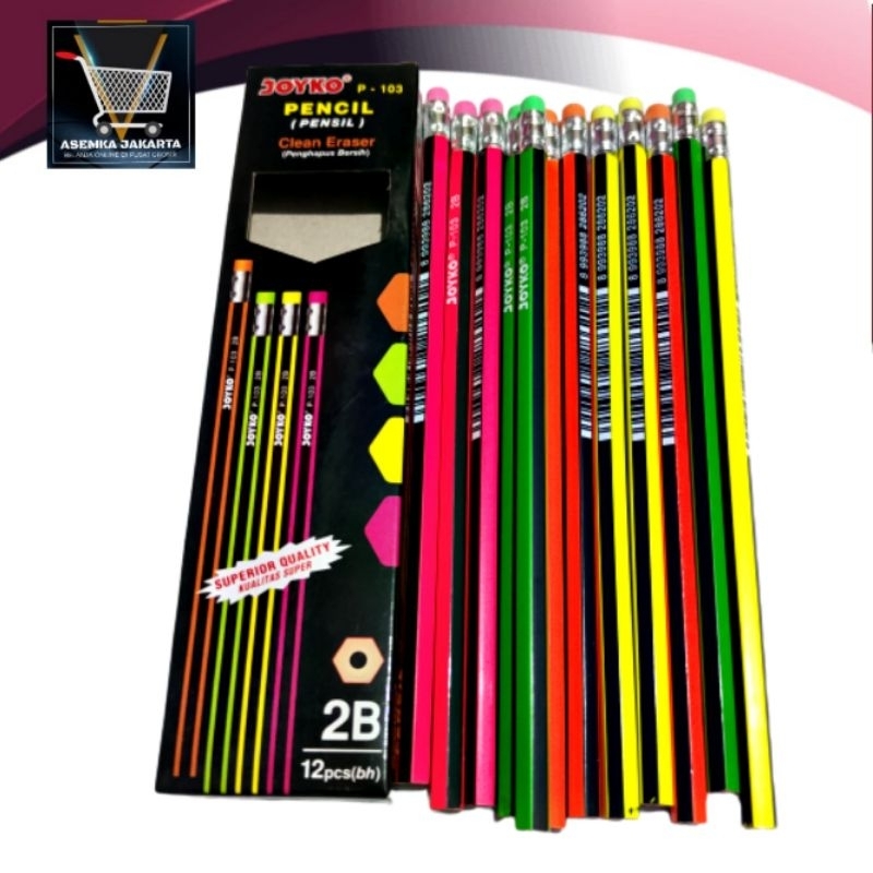 

Pensil Joyko P-103 Pencil 2B For Computer Clean Eraser 12pcs