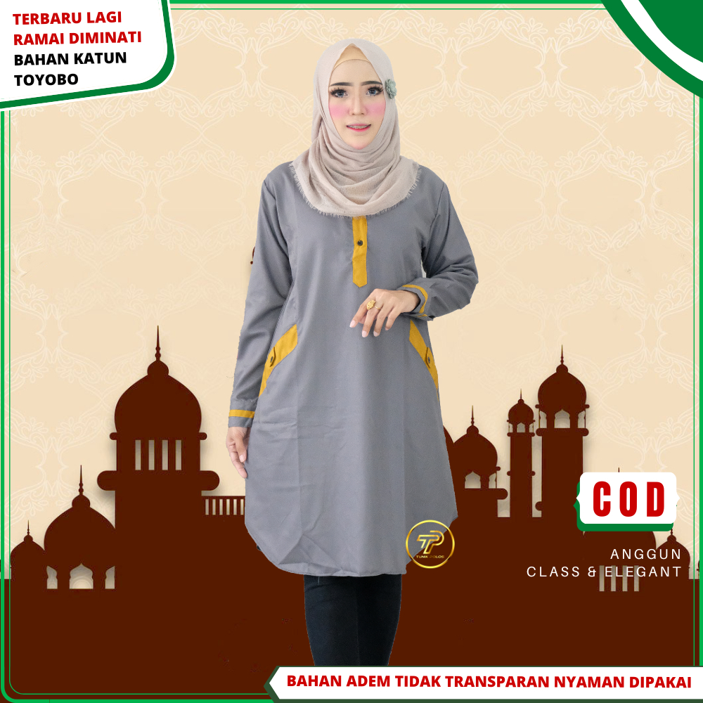 Baju Atasan Tunik Tunic Wanita Remaja Bahan Katun Toyobo Adem Terbaru kekinian Busui Santri Putri A3