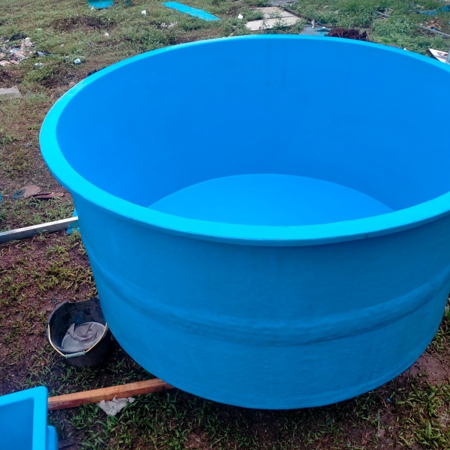 KOLAM FIBER PAKAN IKAN KULTUR / KUTU AIR//KOLAM FIBER BULAT 200  X 15 CM