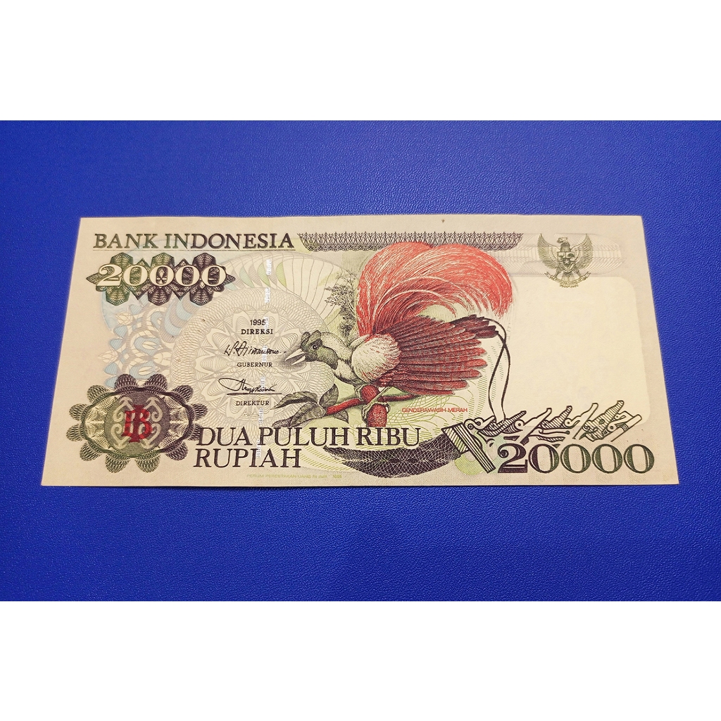 UANG KERTAS JADUL 20.000 RUPIAH BURUNG CENDRAWASIH MERAH