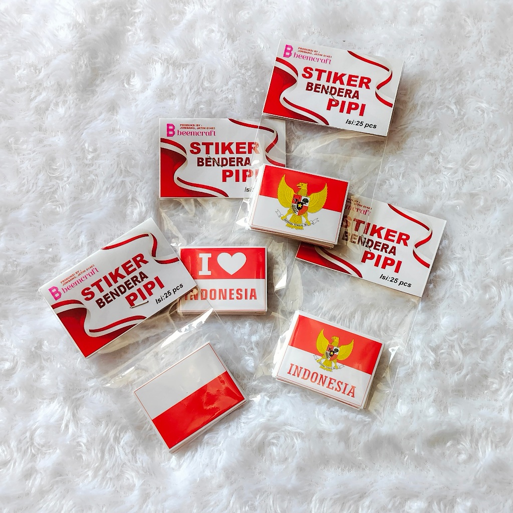 

Stiker bendera indonesia 1 pack isi 25 pcs