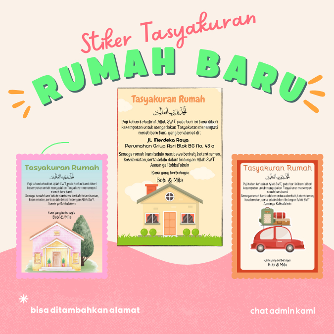 Stiker Tasyakuran Rumah Baru/syukuran rumah baru/ISI 20PCS/pindah rumah