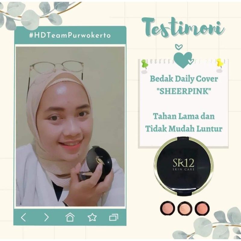 Bedak Glowing Taha Lama SR12 / Daily Cover Sheerpink SR12 / Bedak glowing tahan air dan keringat SR1