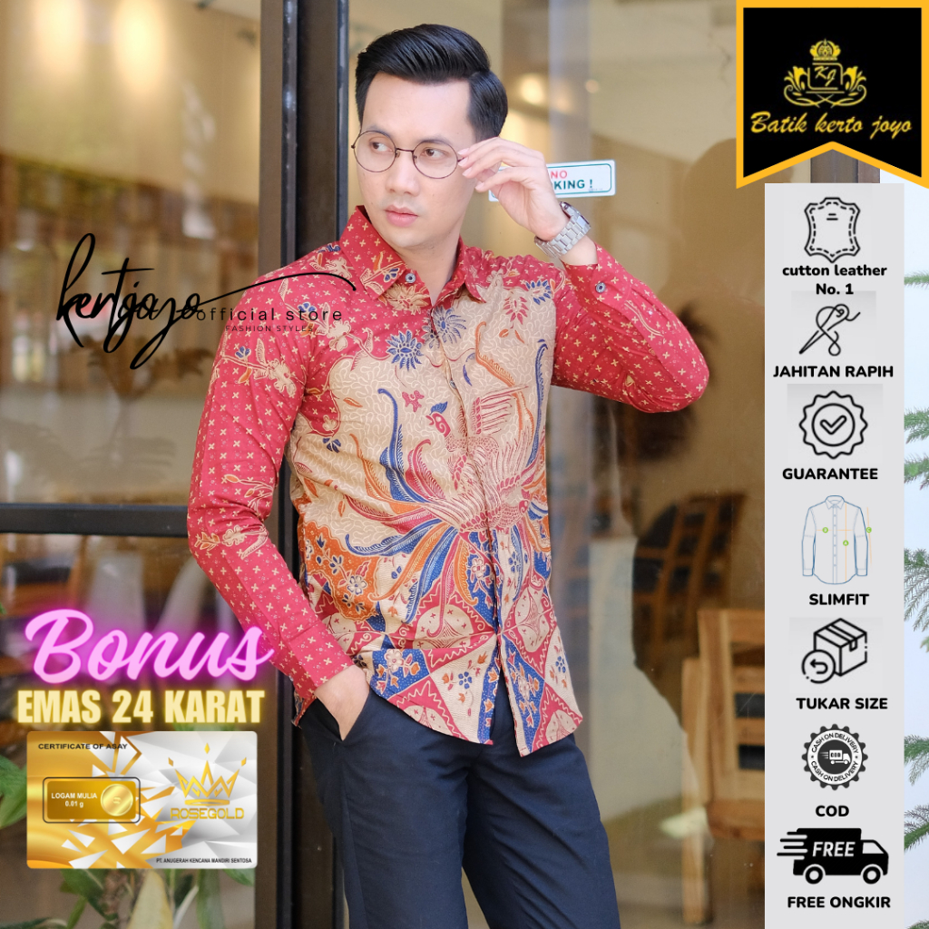 Batik pria modern slimfit Baju Batik Pria Lengan Panjang slimfit baju batik pria MODERN Slimfit prem