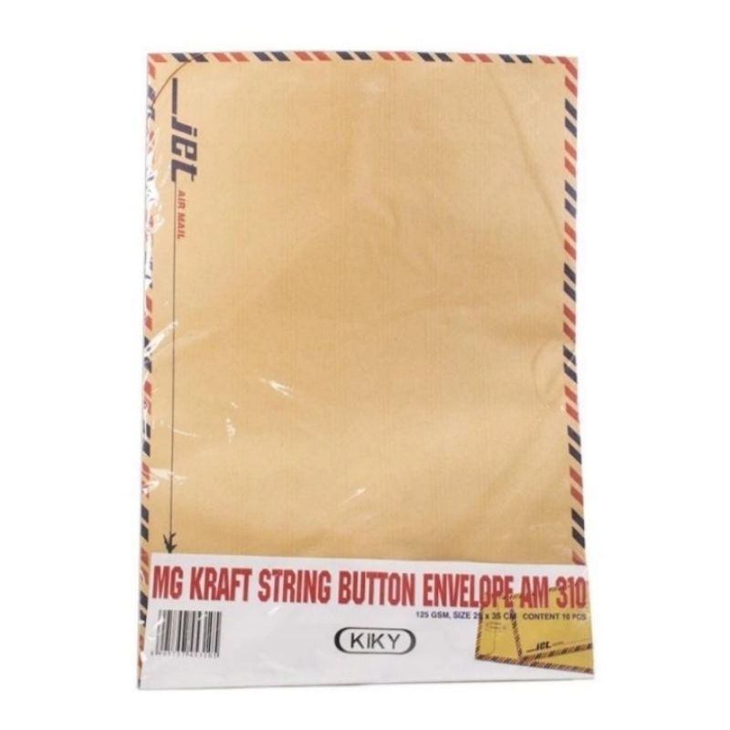 

AMPLOP COKLAT KIKY 310 AIR MAIL TALI (10 pcs/pack)