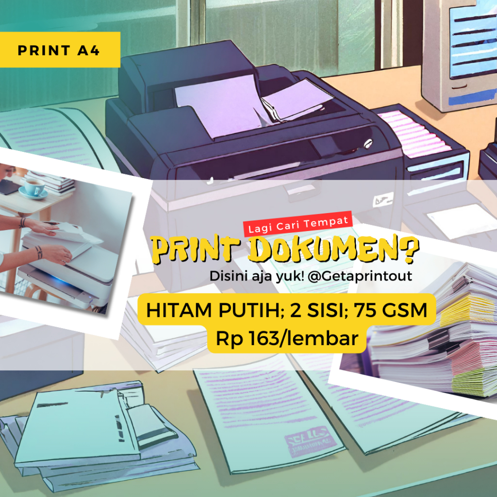 

Jasa Print; Cetak Dokumen A4; 2 SISI HITAM PUTIH 75'