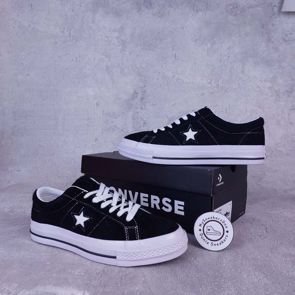 Converse One Star Suede Black White