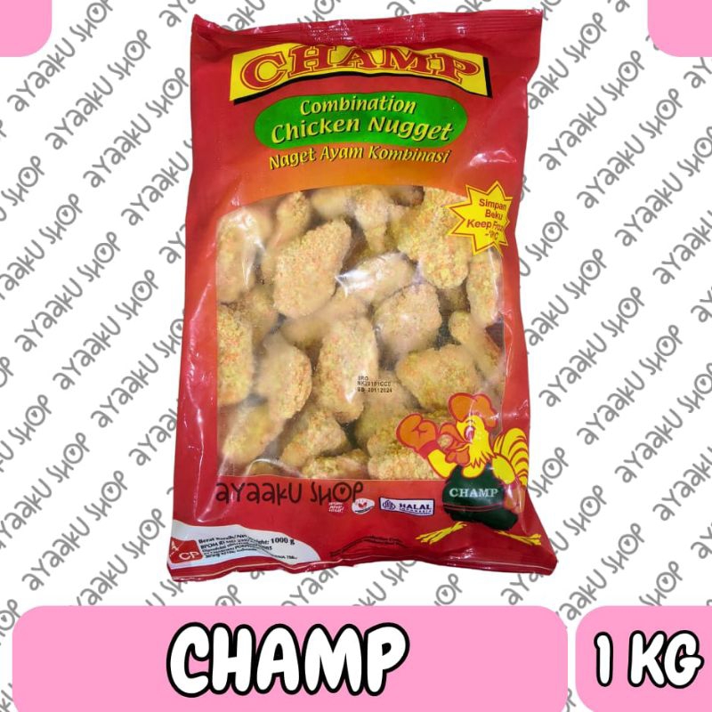 

CHAMP CHIKEN NUGGET 1 KG HALAL NUGET AYAM 500 GRAM