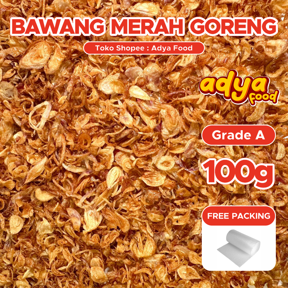 

Bawang Merah Goreng / Brambang Goreng, Premium, Standing Pouch Zipper 100 gram