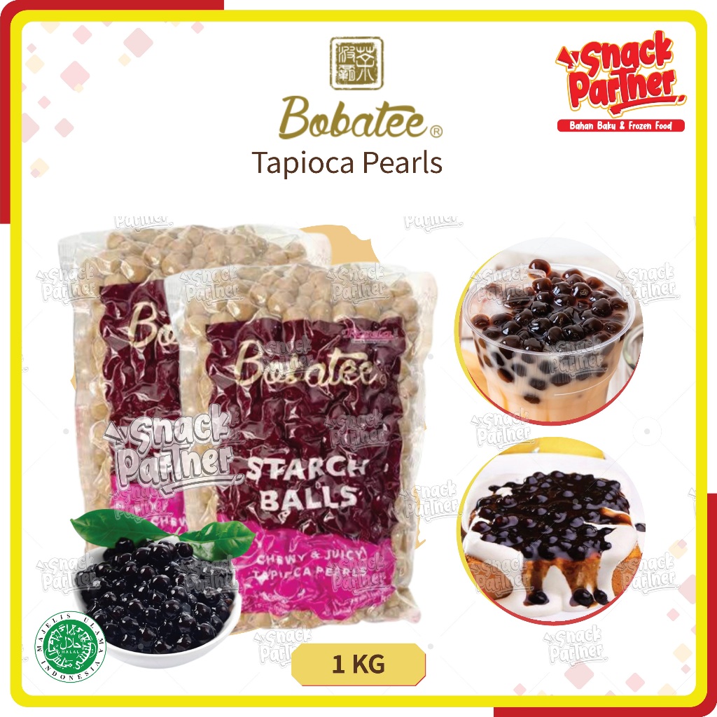 

BOBATEE TAPIOCA PEARL BUBBLE 1 KG (> ) - Toping Boba / Tapioka Boba Hitam / BLACK PEARL - Topping Minuman Manis Sugar, Pancake, Kue