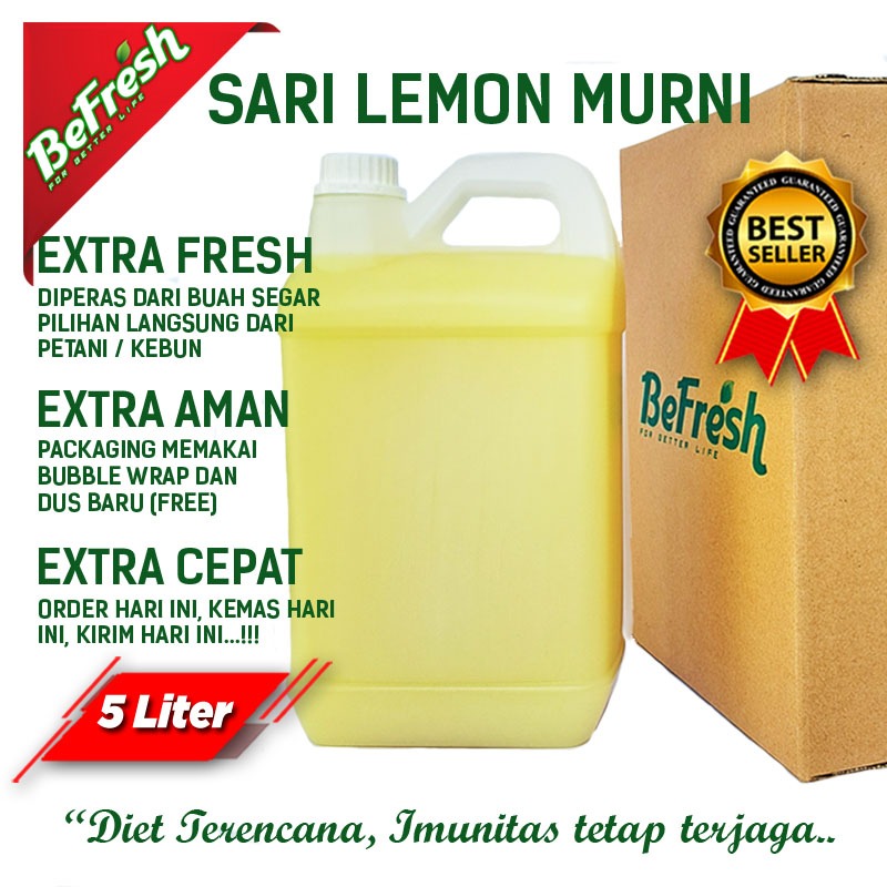 

Sari Lemon 5 Liter Air Lemon Murni Pure Lemon Juice Asli 100%