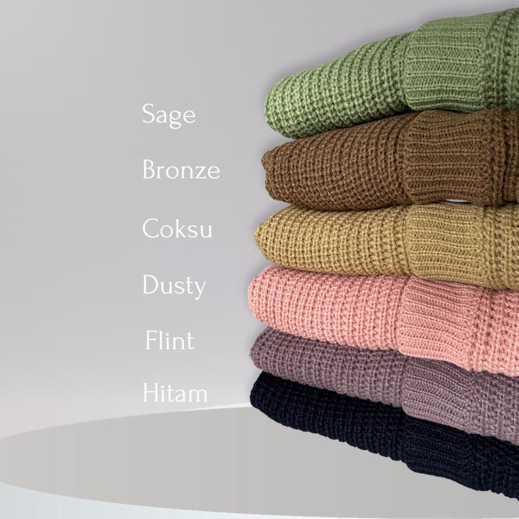 Sweater Nafisa Lengan Panjang Rajut Atasan Baju Wanita Style Jaket