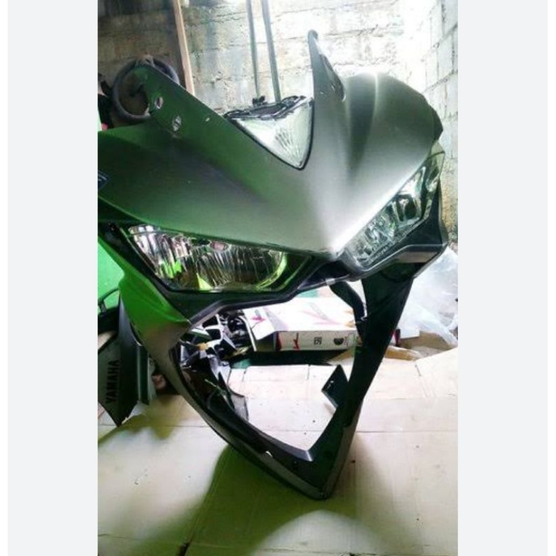 FAIRING FULL SET HEADLAMP REFLEKTOR LAMPU DEPAN YAMAHA R25 YZF SET ASLI ORIGINAL C0P0TAN BAWAAN MOTO