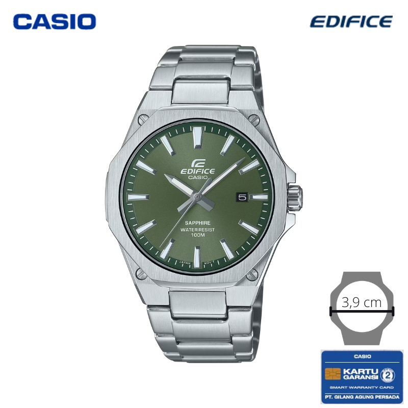 JAM TANGAN PRIA CASIO EDIFICE EFR-S108D-3AV ORIGINAL - EFR S108D 3AVUDF SILVER HIJAU