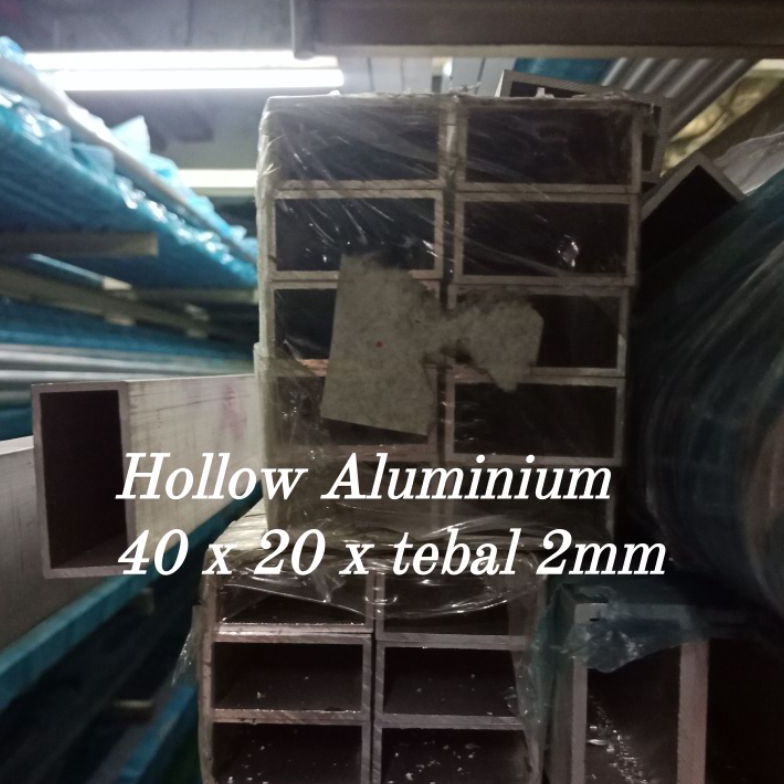 Produk Terkini Hollow Aluminium 4 x 2 x tebal 2mm x 1  holo alumunium ACS