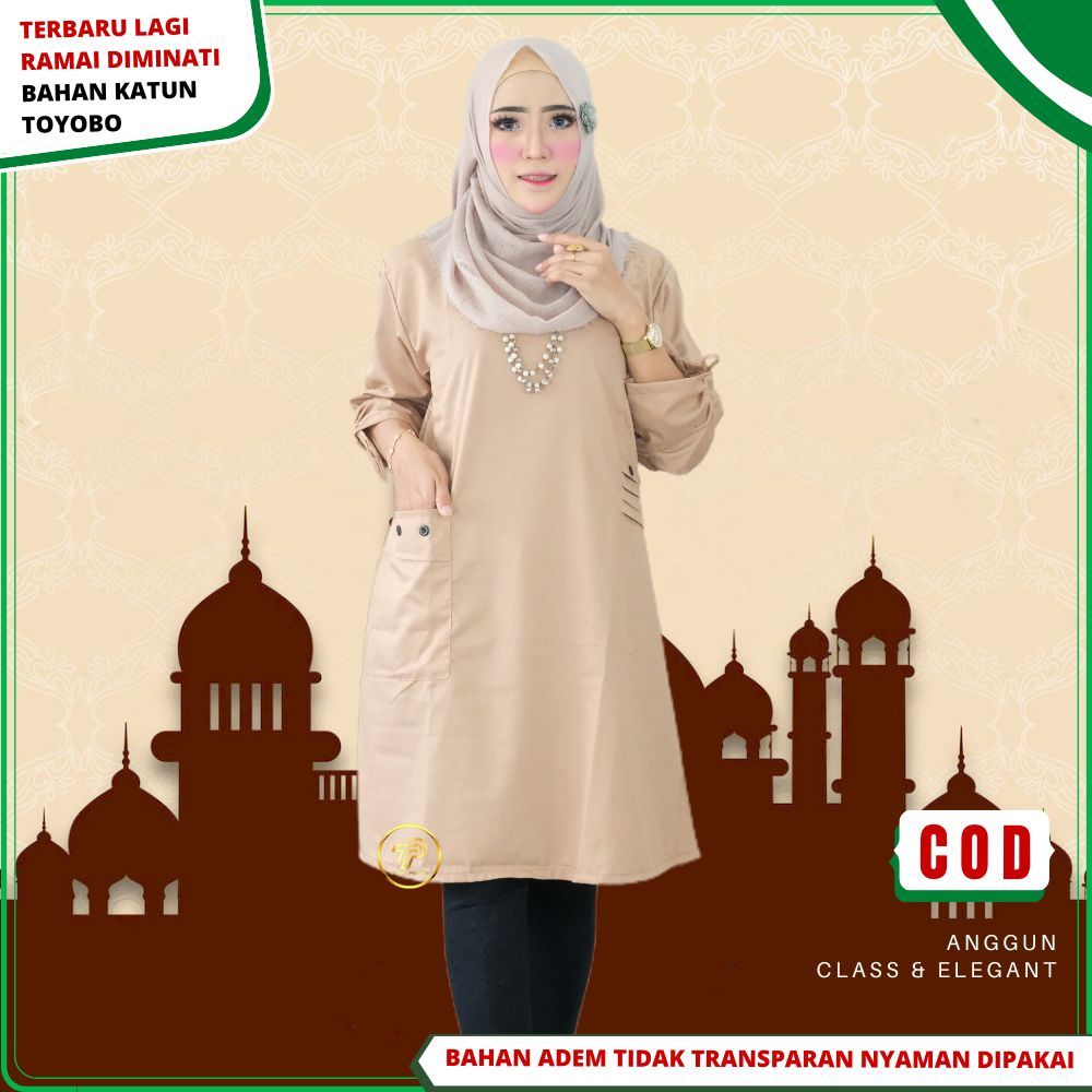 Baju Atasan Tunik Polos Wanita Remaja Bahan Katun Toyobo Premium Terbaru Kekinian Jumbo Ld 110 Santr