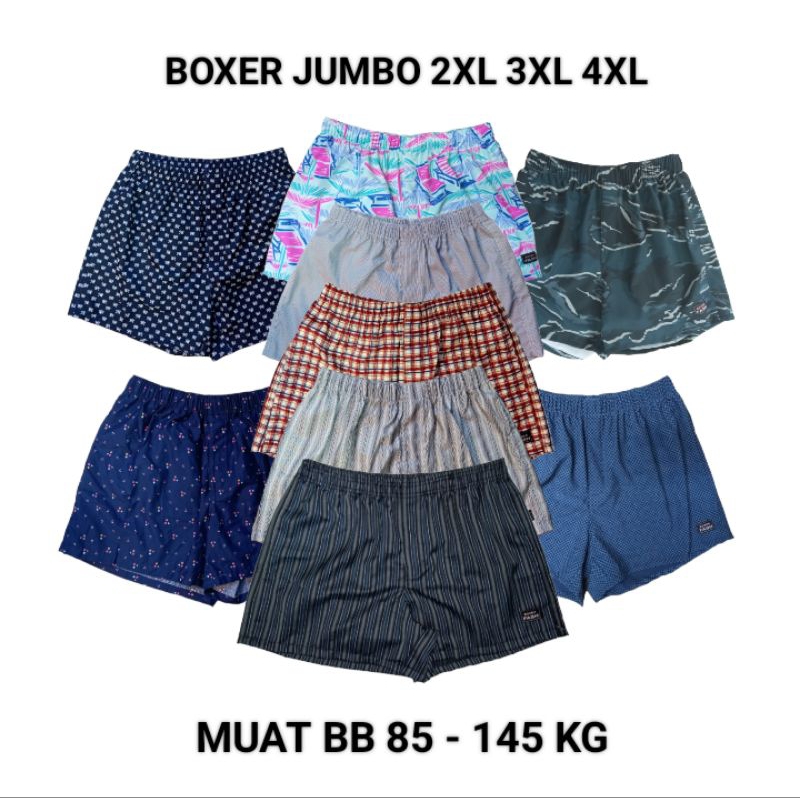 Celana Pendek Boxer Jumbo Katun / Boxer Jumbo Big Size / Celana Boxer Pria Wanita Jumbo / Boxer Jumb