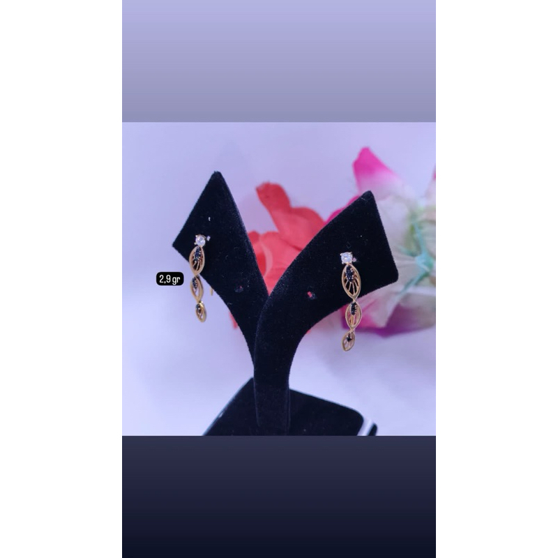 anting emas model panjang terbaru 75%