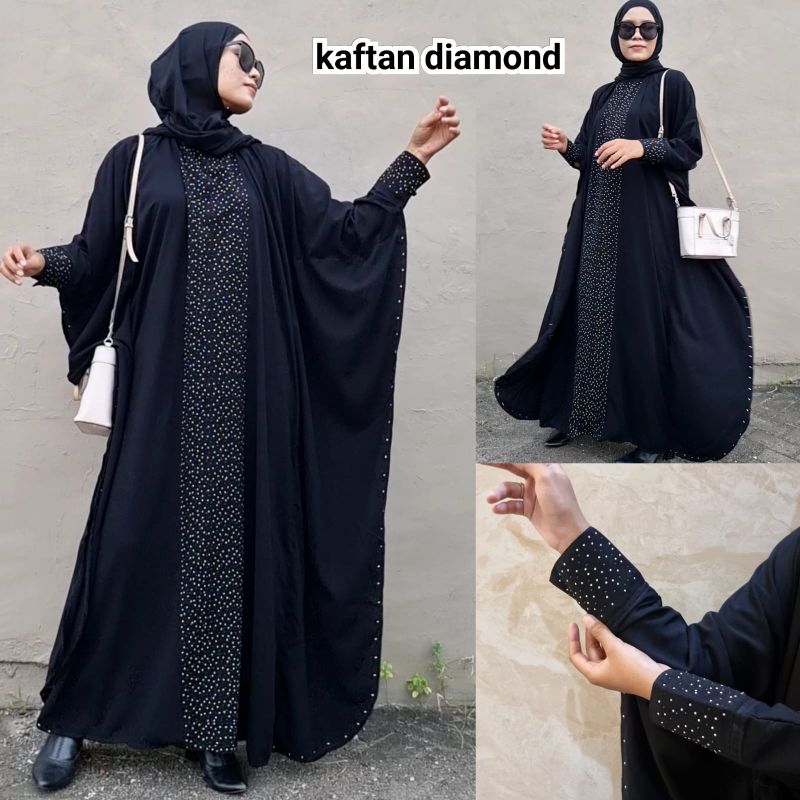 Abaya Hitam Gamis Wanita Terbaru Fashion Muslim Turkey Dubai Arabian kaftan Diamond