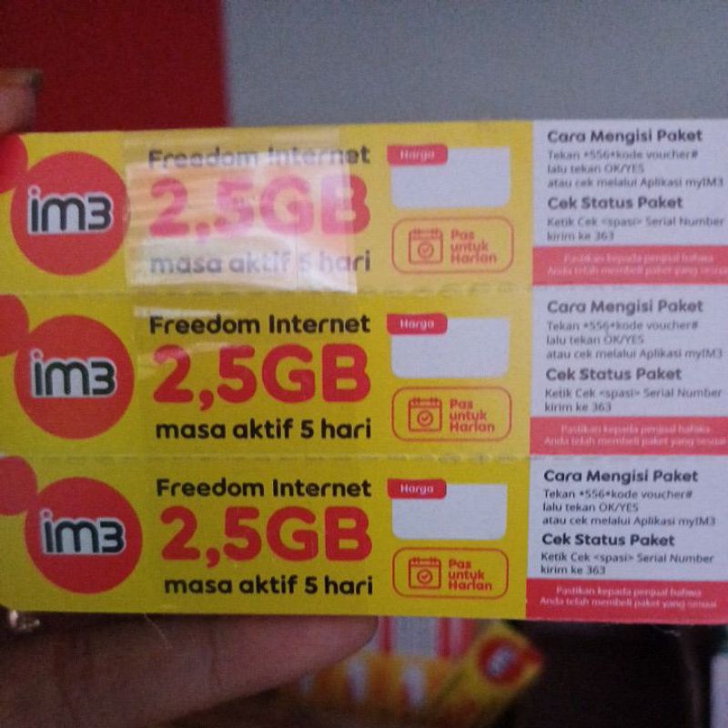 Voucher Indosat 2.5 gb