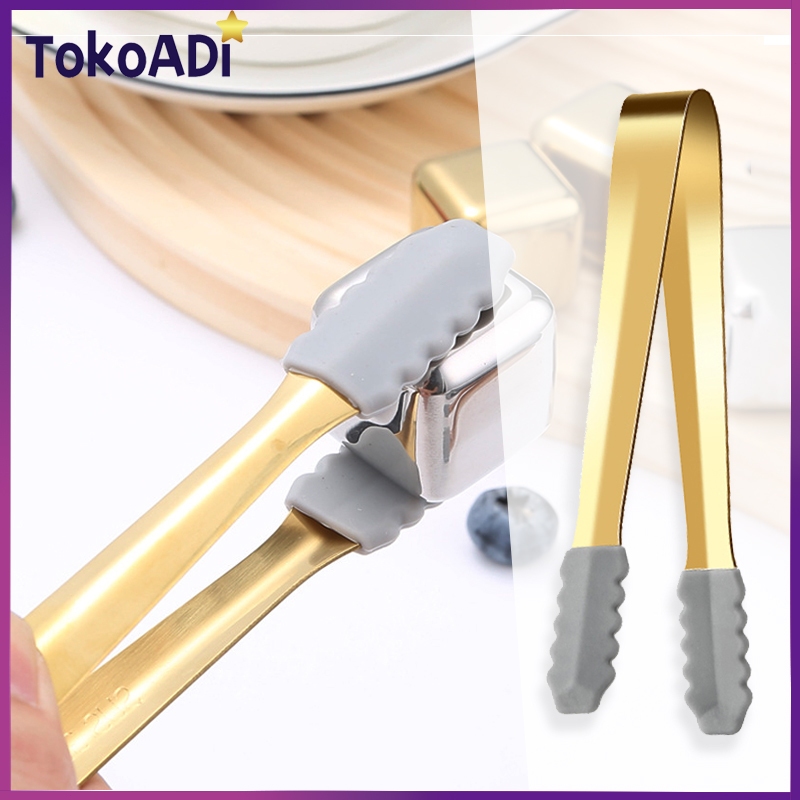Emas Tanica Ice Tong / Food Tong Ice Cube / Sugar Tong / Alat Capit Stainless Steel Tebal / Capitan 