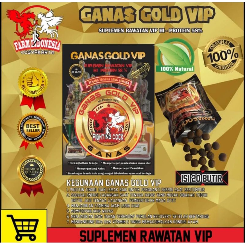 GANAS GOLD VIP SACHET SUPLEMEN AYAM JAWARA RAWATAN VIP TENAGA PROTEIN