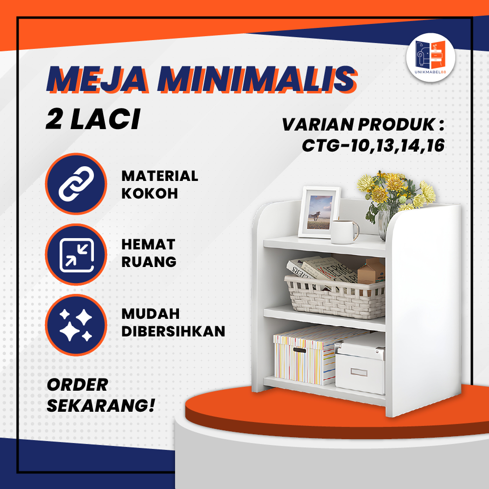 Furniture meja Nakas Minimalis 2 Laci Varian Warna-UM88