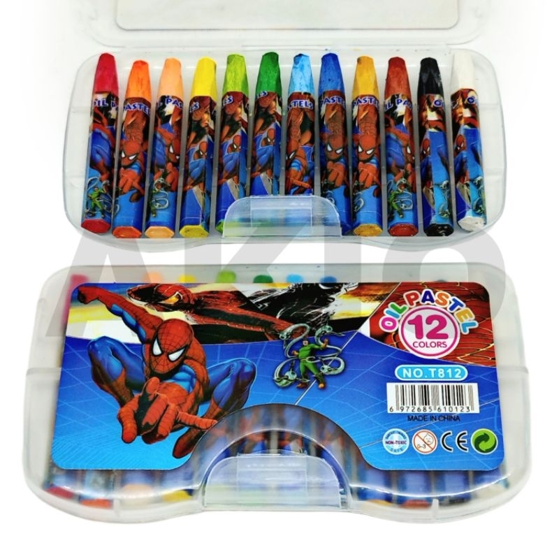 

Crayon Anak Karakter SUPERHERO SPIDERMAN AVENGERS 12 WARNA Krayon Oil Pastel Lucu Aman Murah T812