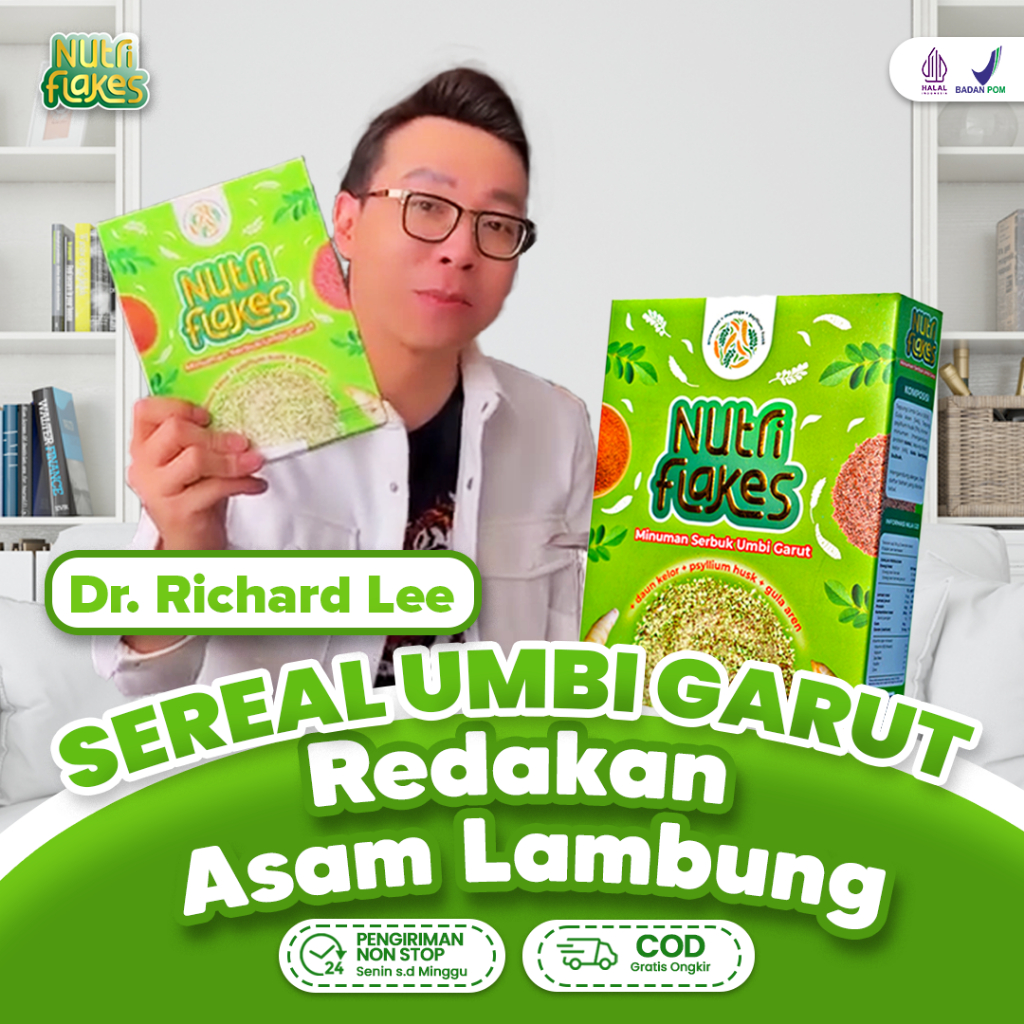 

Nutriflakes ORIGINAL - Minuman Umbi Garut & Ekstrak Daun Kelor Cukupi Kebutuhan Serat Harian & Kebutuhan Vitamin Sereal Makanan Sehat Untuk Atasi Asam Lambung dan Turunkan Kolesterol Gemah Ripah