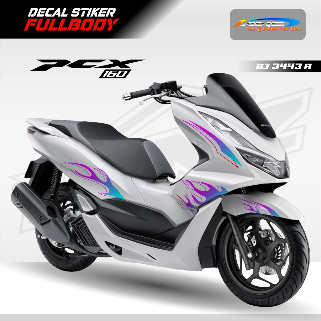 BJ 3443-STKER VARIASI MOTOR PCX DECAL FULL BODY-STIKER LANGSUNG CETAK TERMURAH MOTOR PCX BLOK BODY