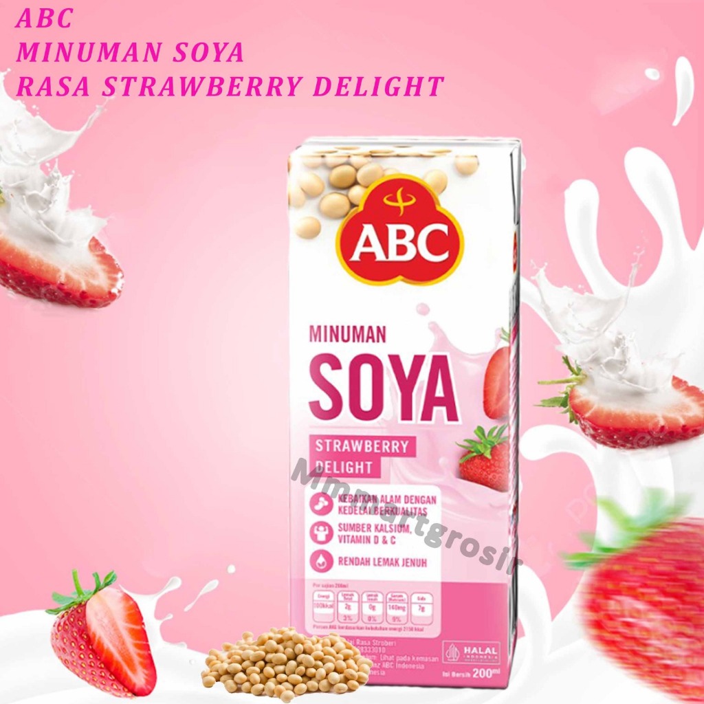 

Abc Soya / Minuman Sari Kedelai / Rasa Strawberry Delight / 200ml