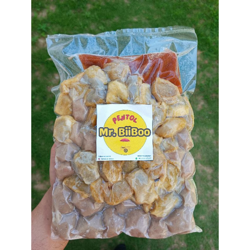 

Pentol campur Mr. BiiBoo kemasan besar + saos khasnya