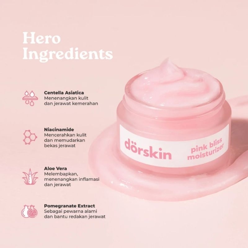 Dorskin Pink Bliss Moisturizer Brightening-Pelembab Wajah Pencerah pagi dan malam