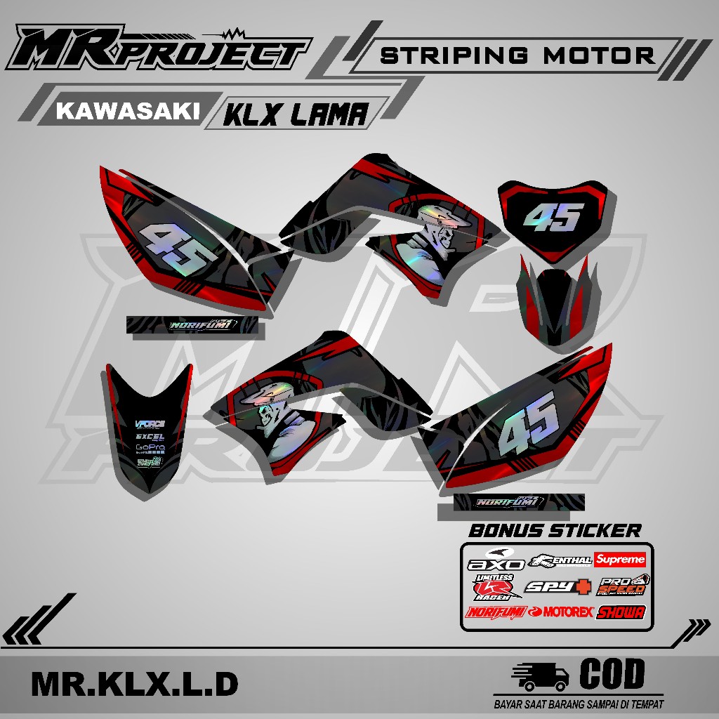 striping KLX 150 Lama,S/L-Stiker striping lis variasi motor klx 150 S / L lama