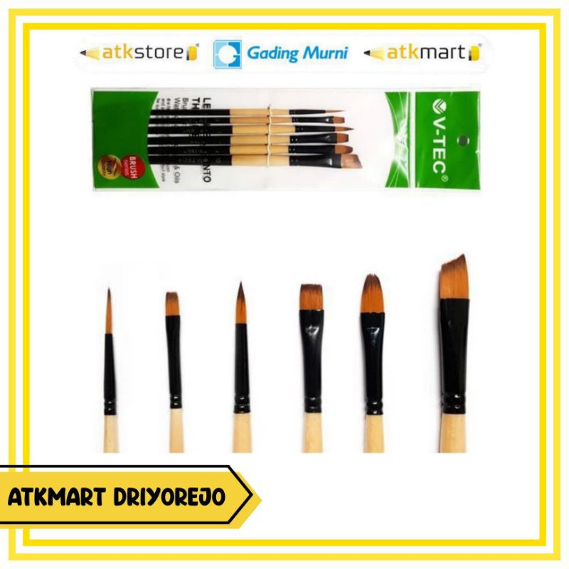 

V-TEC KUAS LUKIS SET TYPE A520/6 ISI 6 PCS - ARTIST BRUSH SET