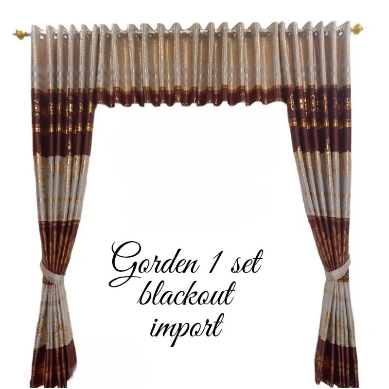 1Set Gorden Poni Mewah Ruang Tamu Tirai Poni Pintu Gandeng Korden jendela pintu Tengah blackout