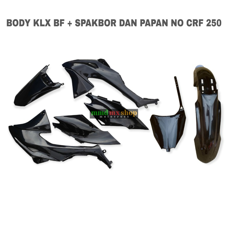 Body set klx bf plus Spakbor depan dan Papan nomor Crf 250 rBody supermoto klx bigfoot