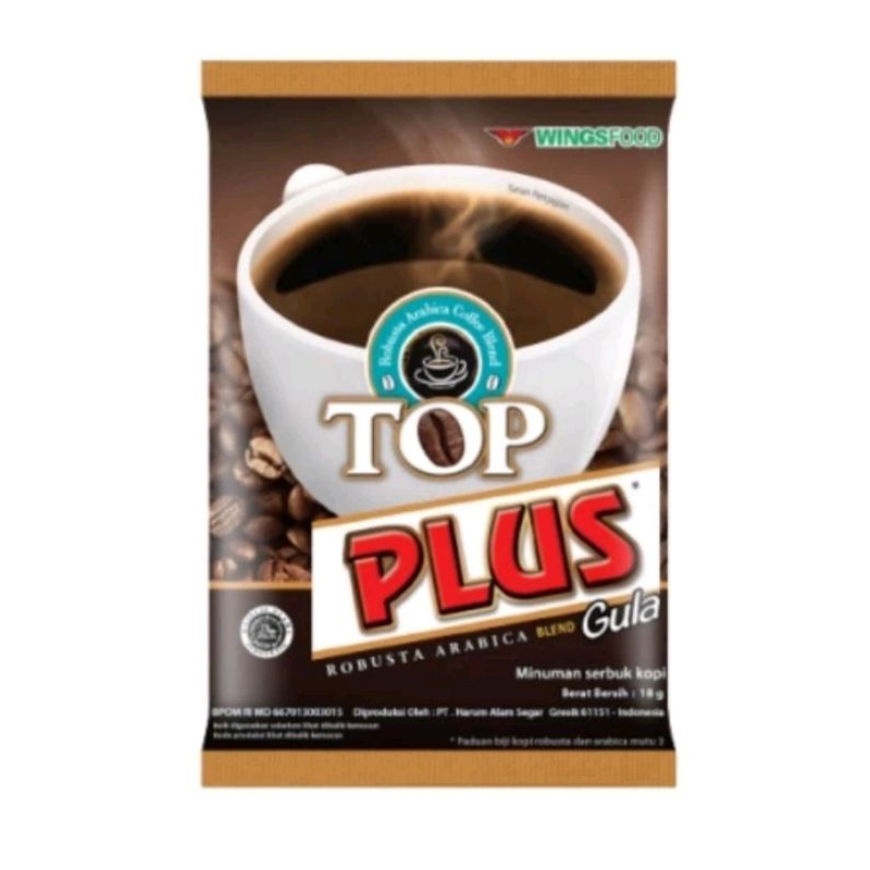 

Kopi Top Plus 18 gr (Dijual per renteng isi 10 sachet)