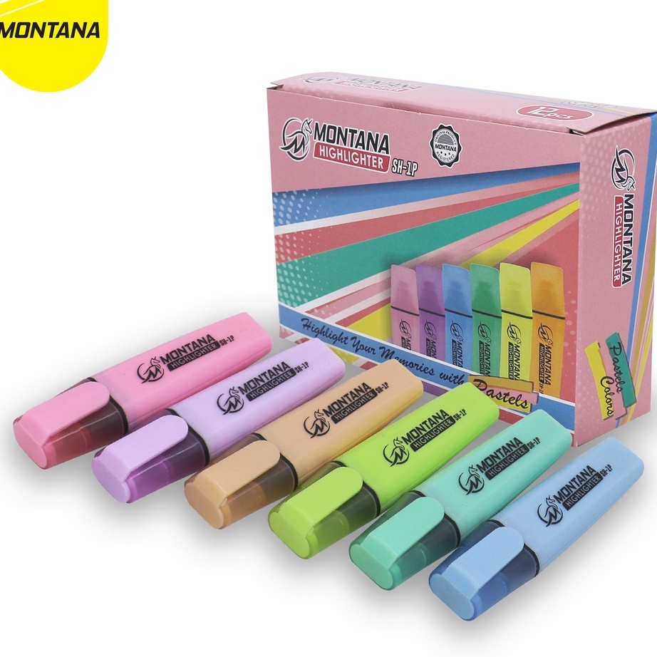 

Promo Montana Highlighter Penanda Berwarna Color Pastel SH1P Box