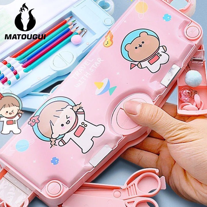 

MATOUGUI Kotak PensilTempat Pensil Bahan Plastik Multifungsi UntukMultifungsi Kotak Penyimpanan Alat Tulis Kartun Lucu Tempat PensilTempat Pensil Astronot Untuk Motif Unicorn