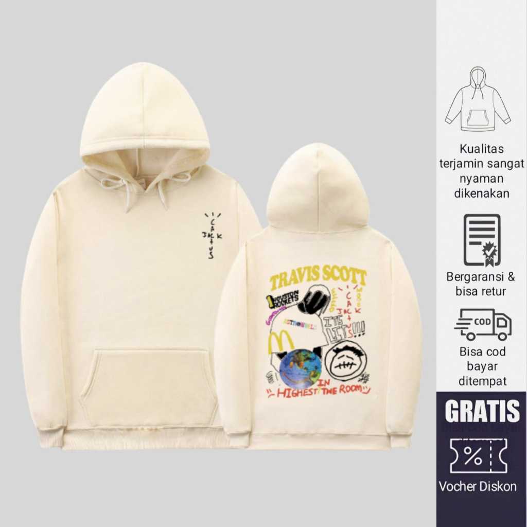 HOODIE ASTROWORD TRAVIS SCOTT MERCH SWEATSHIRT TOUR FULLTAG SWEATER HODIE HITAM PRIA METAL FRONT JAK