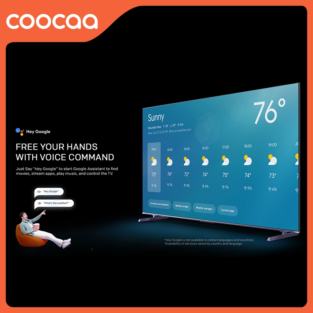 [NEW] [Google TV] COOCAA TV 100 inch - Smart TV - Digital TV - Netflix &amp; Youtube - Google Assistant - Dolby Audio - WIFI (Coocaa 100CUE8600)